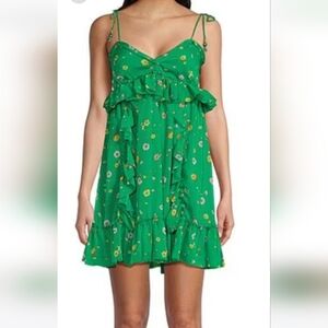 CLOVER Green Floral Women's Summer Dress